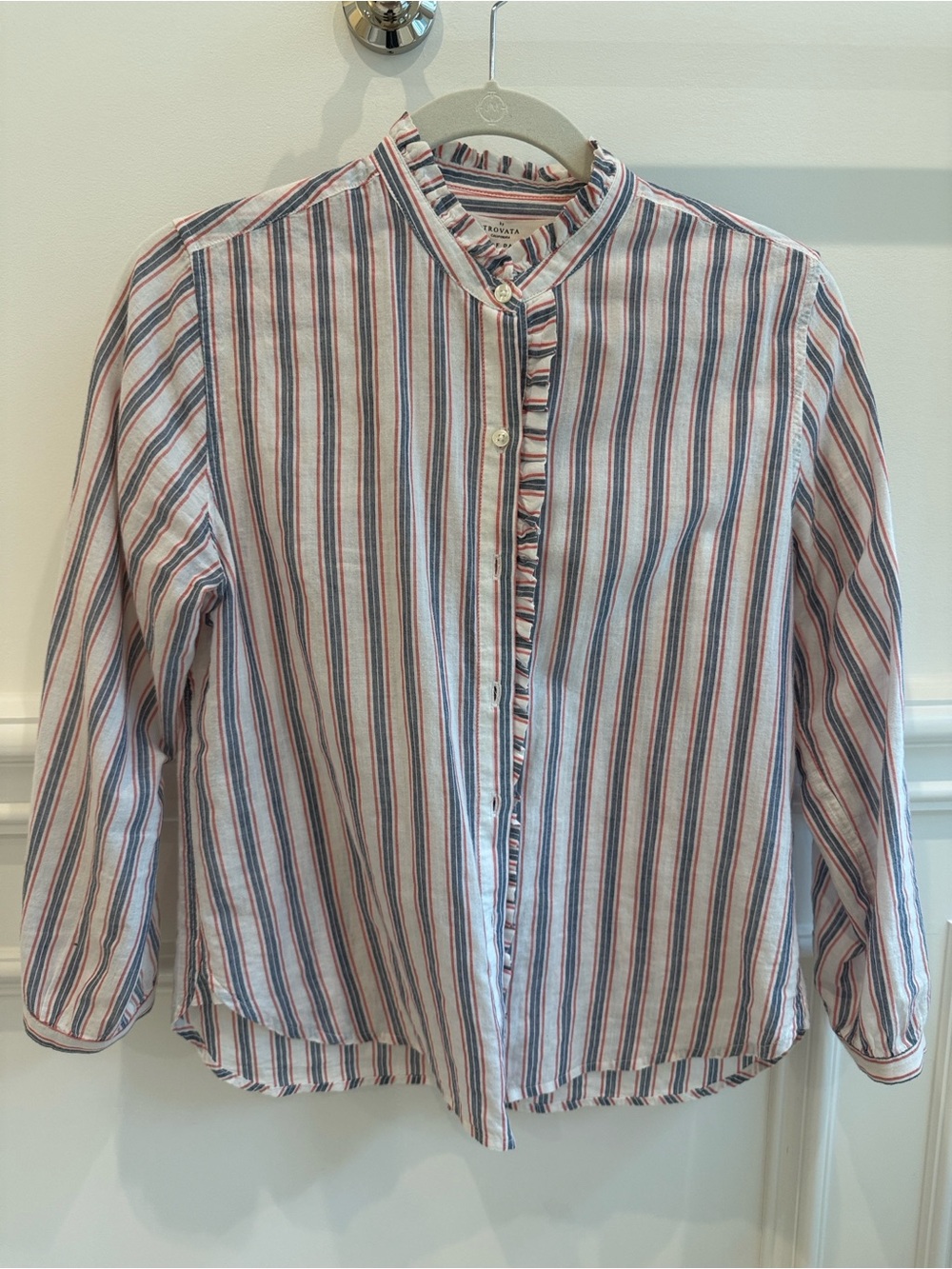 Trovata Birds of Paradise Striped Button Down Top